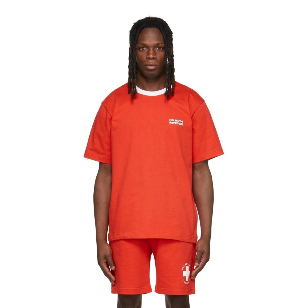 Helmut Lang Red Lifeguard Saved Me Shirt Tee Streetwear Blokecore Indie Sleaze
